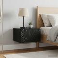 vidaXL Nástenná nočná skrinka 2 ks Čierna 49 x 34,5 x 20 cm