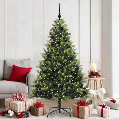 vidaXL Umelý skladací vianočný stromček 300 LED diód Zelená 180 cm