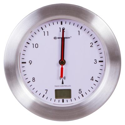 Nástenné vodotesné hodiny na stenu kúpeľne Bresser MyTime Bath, biele