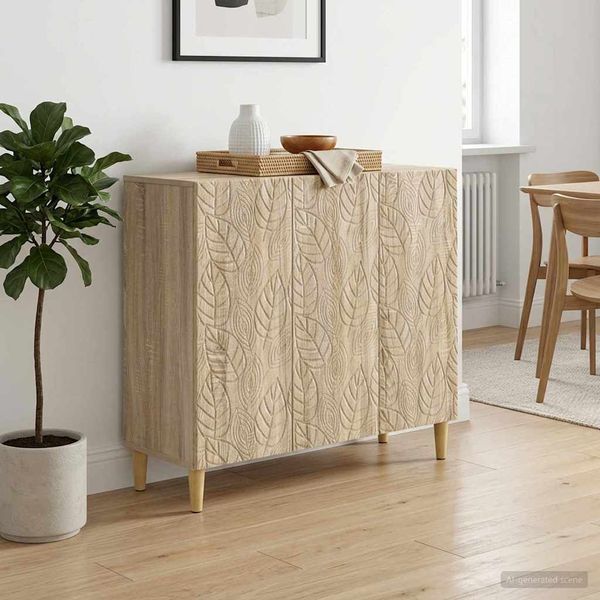vidaXL Servírovacia skriňa Dub sonoma 89 x 34,5 x 80 cm