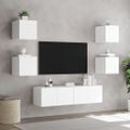vidaXL 6-dielne TV nástenné skrinky s LED biele kompozitné drevo