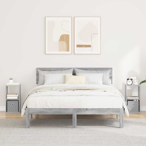 vidaXL Nočný stolík so zásuvkou 2 pcs Sivý Sonoma 25,5 x 22 x 49,5 cm