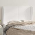 vidaXL Čelo postele so záhybmi biely 147x23x118/128 cm umelá koža