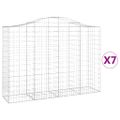 vidaXL Oblúkové gabionové koše 7 ks 200x50x140/160 cm pozink. železo