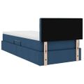 vidaXL Postel s úložným prostorem a matrací Modrá 90 x 190 cm Zamat