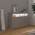 vidaXL Komoda s LED svetlami betónová sivá 116x30x75 cm