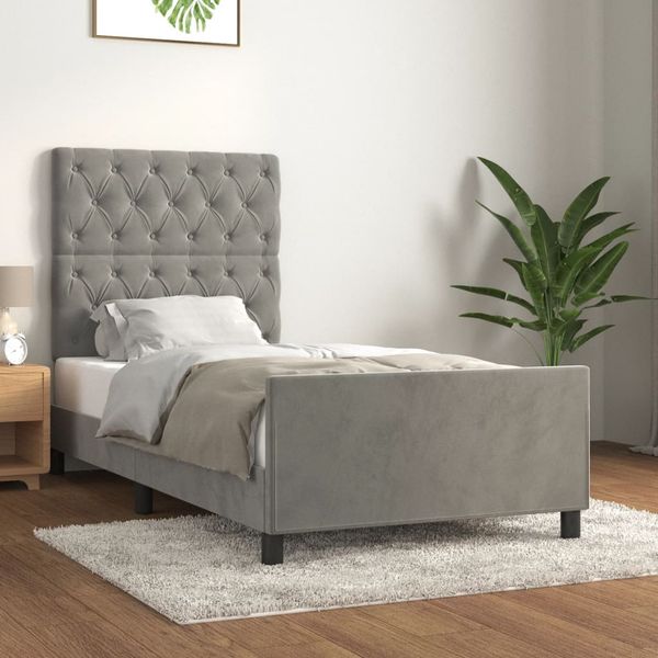 vidaXL Posteľ bez matraca bledosivý 80x200 cm zamat