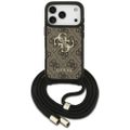 Guess 4G Big Logo Cord Stap Crossbody case for iPhone 17 Pro brown