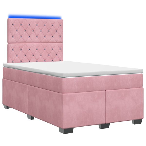 vidaXL Posteľ boxspring s matracom Ružová 120 x 190 cm Zamat