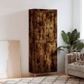 vidaXL Vysoká skrinka dymový dub 69,5x34x180 cm spracované drevo