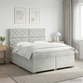 vidaXL Posteľ boxspring s matracom Svetlosivá 140 x 190 cm Zamat