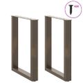vidaXL Nohy k jedálenskému stolu v tvare U, 2 ks, prírodná oceľ, 70 x (72-73) cm, oceľ