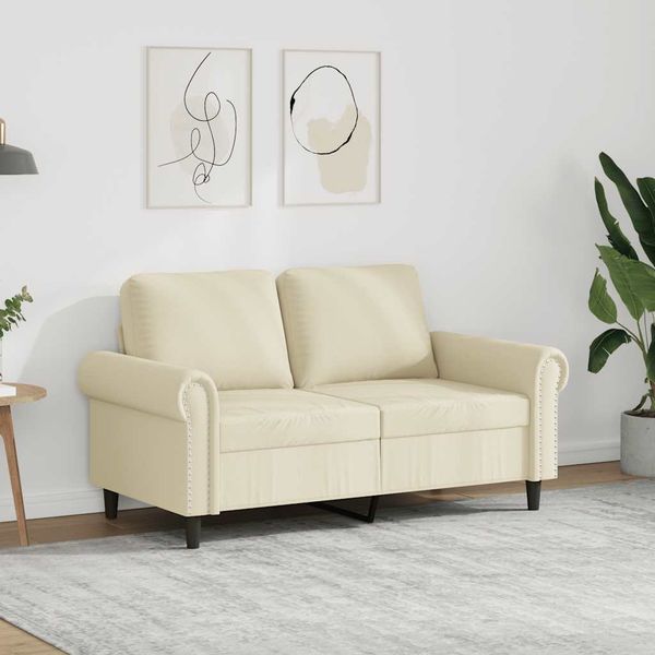 vidaXL 2-miestna pohovka krémová 120 cm umelá koža
