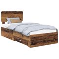 vidaXL Rám postele Staré drevo 90 x 190 cm Kompozitné drevo