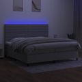 vidaXL Posteľ boxsping s matracom a LED bledosivá 200x200 cm látka