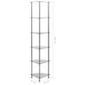 vidaXL Regál so 6 policami priehľadný 30x30x160 cm tvrdené sklo