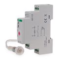 Spínač súmrakový F&F AZ-112, 2-1000 lux, 16 A, s vonkajším čidlom (16 mm), IP65, sivý, na DIN