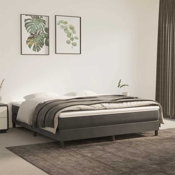 vidaXL Matrac s taštičkovými pružinami stredná tvrdosť tmavosivý 160x210x20 cm zamat