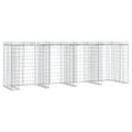 vidaXL Gabiónová stena na smetný kôš 350x91x120 cm, pozinkované železo