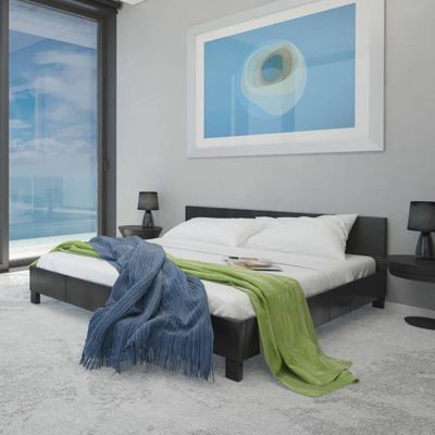 vidaXL Posteľ s matracom, pamäťová pena, čierna, umelá koža 140x200 cm
