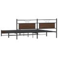 vidaXL Kovový posteľný rám bez matraca hnedý dub 200x200 cm