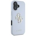 Puzdro Guess Hardcase PU Grained Big 4G a Classic Logo pre iPhone 16 6,1" modré