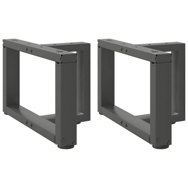 vidaXL Nohy konferenčného stolíka v tvare T, 2 ks, antracitové, 50x25x(30-31) cm, oceľ