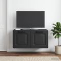 vidaXL Nástenná TV skrinka Čierna 59,5 x 41 x 30 cm Kompozitné drevo