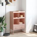 vidaXL Vysoká skrinka ružová 68x39x111,5 oceľ