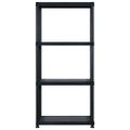 vidaXL Regál so 4 úložnými poličkami čierny 183x30,5x130 cm plastový