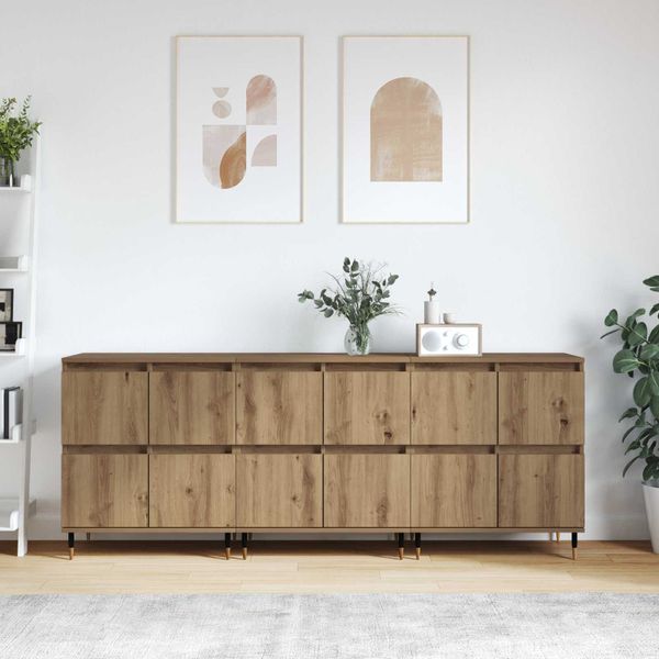 vidaXL Úložná skrinka 3 pcs Remeselný dub 60 x 35 x 70 cm