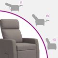 vidaXL Masážne relaxačné kreslo Sivohnedá Látka