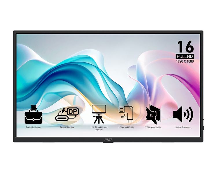 MSI Pro/MP165 E6/15,6''/IPS/FHD/60Hz/4ms/Čierna/3R