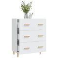 vidaXL Komoda biela 70x34x90 cm spracované drevo