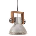 vidaXL Industriálna závesná lampa 25 W strieborná 19 cm okrúhla E27