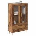 vidaXL Highboard so zásuvkou Staré drevo 69,5 x 31 x 115 cm