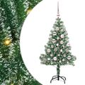 vidaXL Umelý vianočný stromček, snehom obalený, s LED svetlom 120 cm
