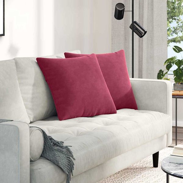 vidaXL Vankúše na pohovku 2 pcs Víno červené 50 x 50 cm