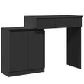vidaXL Toaletný stolík s LED čierny 115x37x110,5 cm