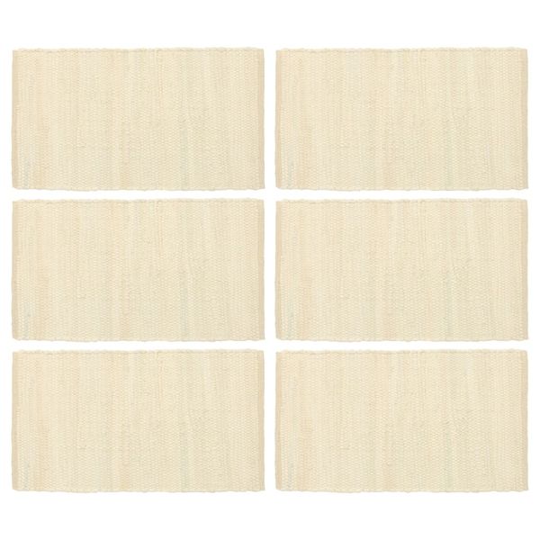 vidaXL Prestierania 6 ks chindi krémové 30x45 cm bavlnené