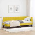 vidaXL Rohový rám postele s čelnou doskou Žltá 80 cm x 200 cm Zamat