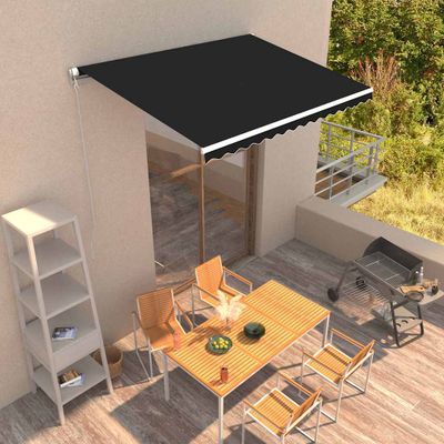 vidaXL Ručne zaťahovacia markíza antracitová 350x250 cm