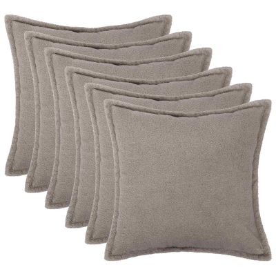vidaXL Poťah na podložku 6 pcs HOUTEN Svetlosivá 80 x 80 cm Bouclé