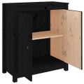 vidaXL Komoda čierna 70x35x80 cm borovicový masív