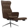 vidaXL Relaxačné kreslo s podnožkou lesklé hnedé umelá koža