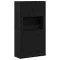 vidaXL Highboard Čierny dub 80 x 33 x 150 cm Kompozitné drevo