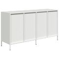 VidaXL Príborník Biely 135x39x73,5 cm Oceľ valcovaná za studena