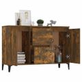 vidaXL Komoda dymový dub 102x35x70 cm spracované drevo