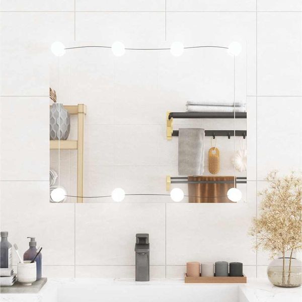 vidaXL Nástenné zrkadlo s LED svetlami 50x60 cm sklo obdĺžnik