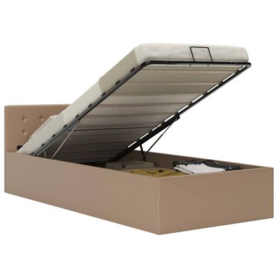 vidaXL Hydraulický posteľný rám+úložný priestor, umelá koža 100x200 cm